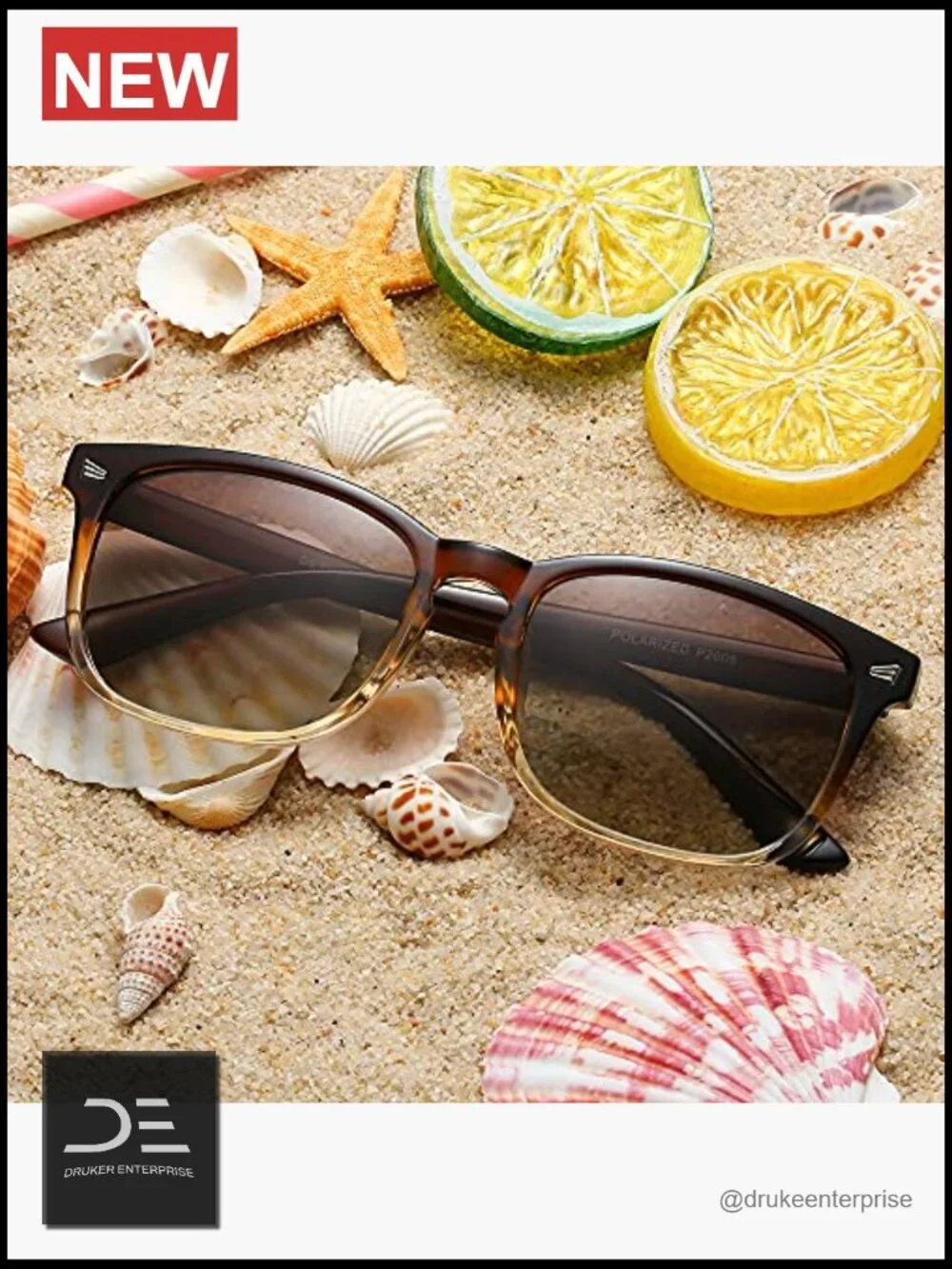 Polarized UV400 Protection Retro Rectangular Sunglasses Plastic Frame